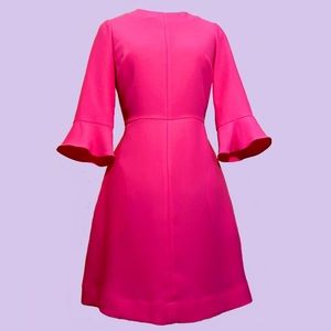 Banana Republic dress, bright pink, bell sleeves.